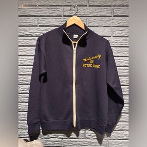 Rare VTG CHAMPION University of Notre Dame Fighting Irish Zip Sweatshirt 80s SM